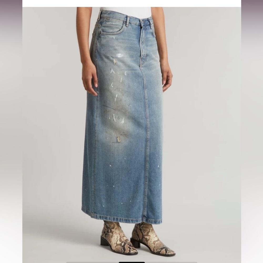Acne distressed Jean maxi skirt size 36
